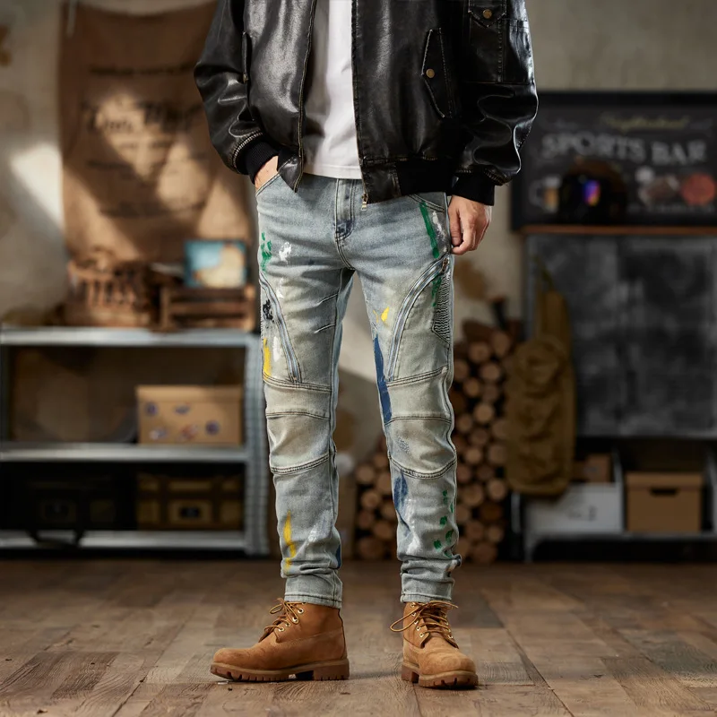 83591retro fashion brand locomotive splicing jeans for men fashionable high-end fashionable ink-splash figure-flattering elastic
83591retro fashion brand locomotive splicing jeans for men fashionable high-end fashionable ink-splash figure-flattering elastic