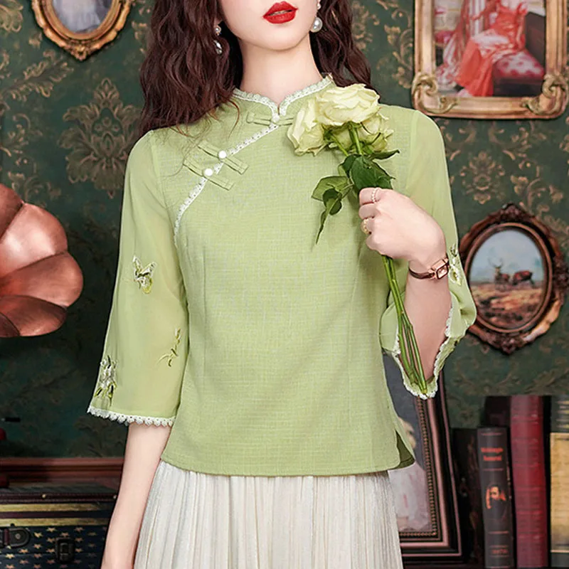 2026 Blusas Para Mujer Women Blouse Shirt New Summer Embroidery Blouse Shirt Women Tops Slim Stand Collar Camisas De Mujer Q4074
2026 Blusas Para Mujer Women Blouse Shirt New Summer Embroidery Blouse Shirt Women Tops Slim Stand Collar Camisas De Mujer Q4074