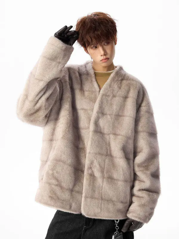 Korean Sle ort V-Ne Mink Fur Jaet Men's Winter Luxury Warmth Simulation Fur Coat Loose Fit Polyester
Korean Sle ort V-Ne Mink Fur Jaet Men's Winter Luxury Warmth Simulation Fur Coat Loose Fit Polyester