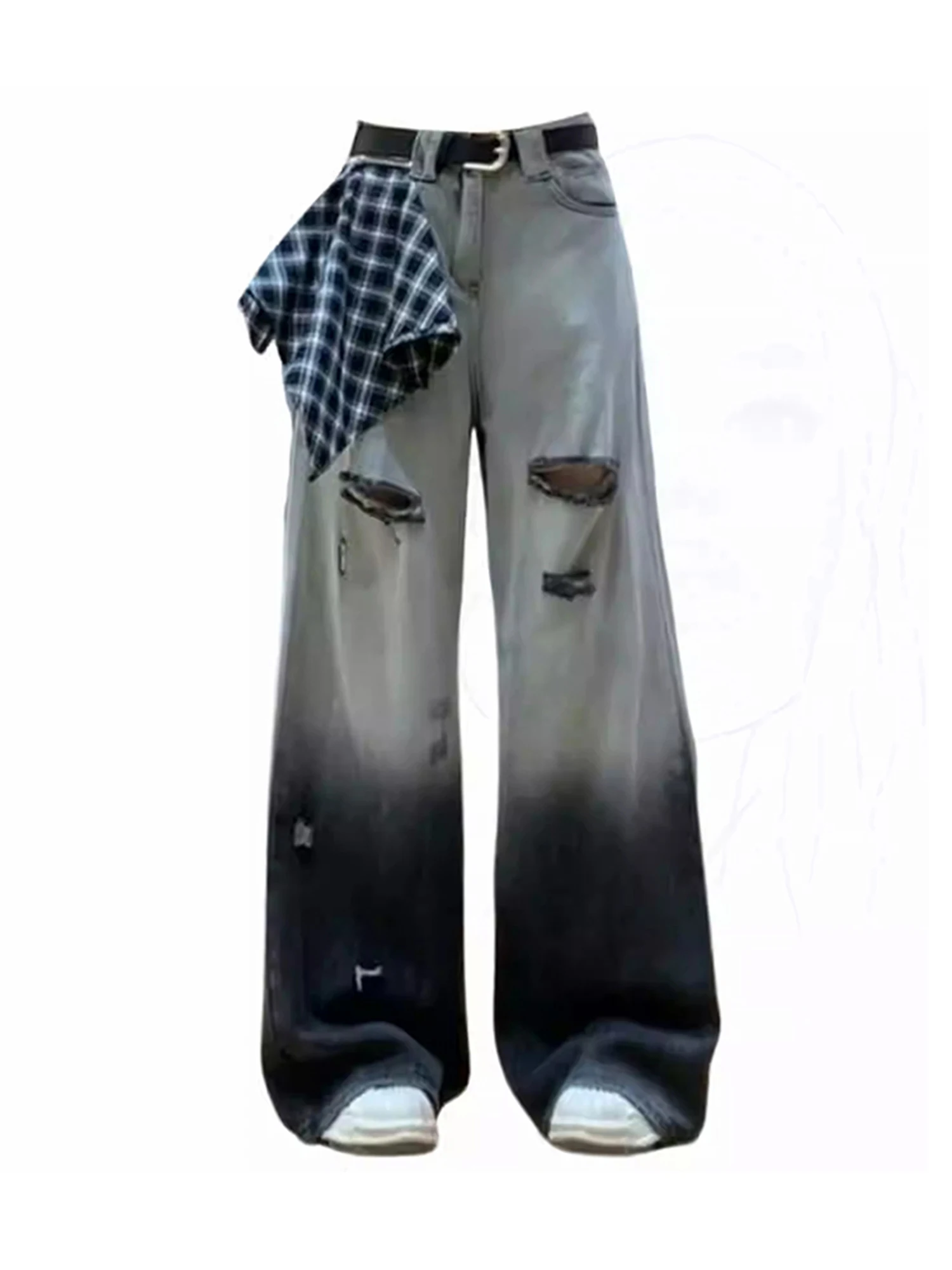 Women Y2k Ripped Gradient Jeans Japanese 2000s Style Jean Pants 90s Vintage Harajuku Baggy Wide Leg Denim Trousers Clothes 2025
Women Y2k Ripped Gradient Jeans Japanese 2000s Style Jean Pants 90s Vintage Harajuku Baggy Wide Leg Denim Trousers Clothes 2025