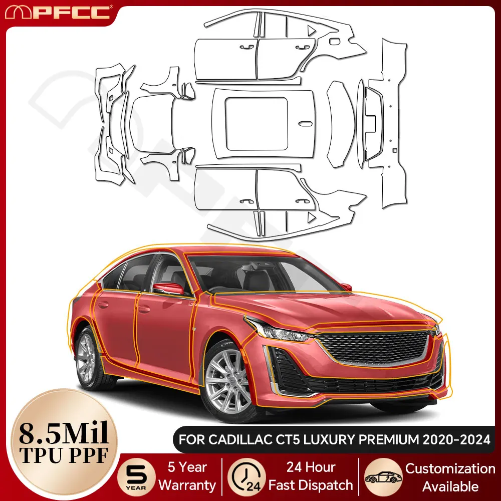 For Cadillac CT5 Luxury Premium 2020-2024 TPU Paint Protection Film Car Body Clear Bra Pre-cut PPF Anti-scratch Resistant Cover
For Cadillac CT5 Luxury Premium 2020-2024 TPU Paint Protection Film Car Body Clear Bra Pre-cut PPF Anti-scratch Resistant Cover