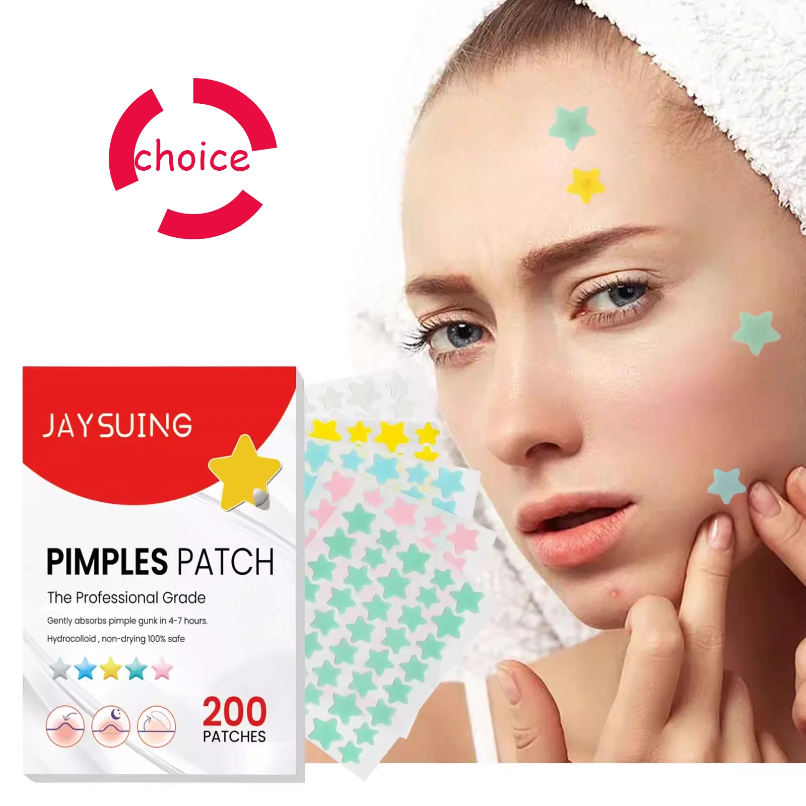 200 шт. гидроколлоидных патчей от акне в форме звездочек для лица, невидимые наклейки для маскировки прыщей, ежедневный уход за кожей
200 шт. гидроколлоидных патчей от акне в форме звездочек для лица, невидимые наклейки для маскировки прыщей, ежедневный уход за кожей