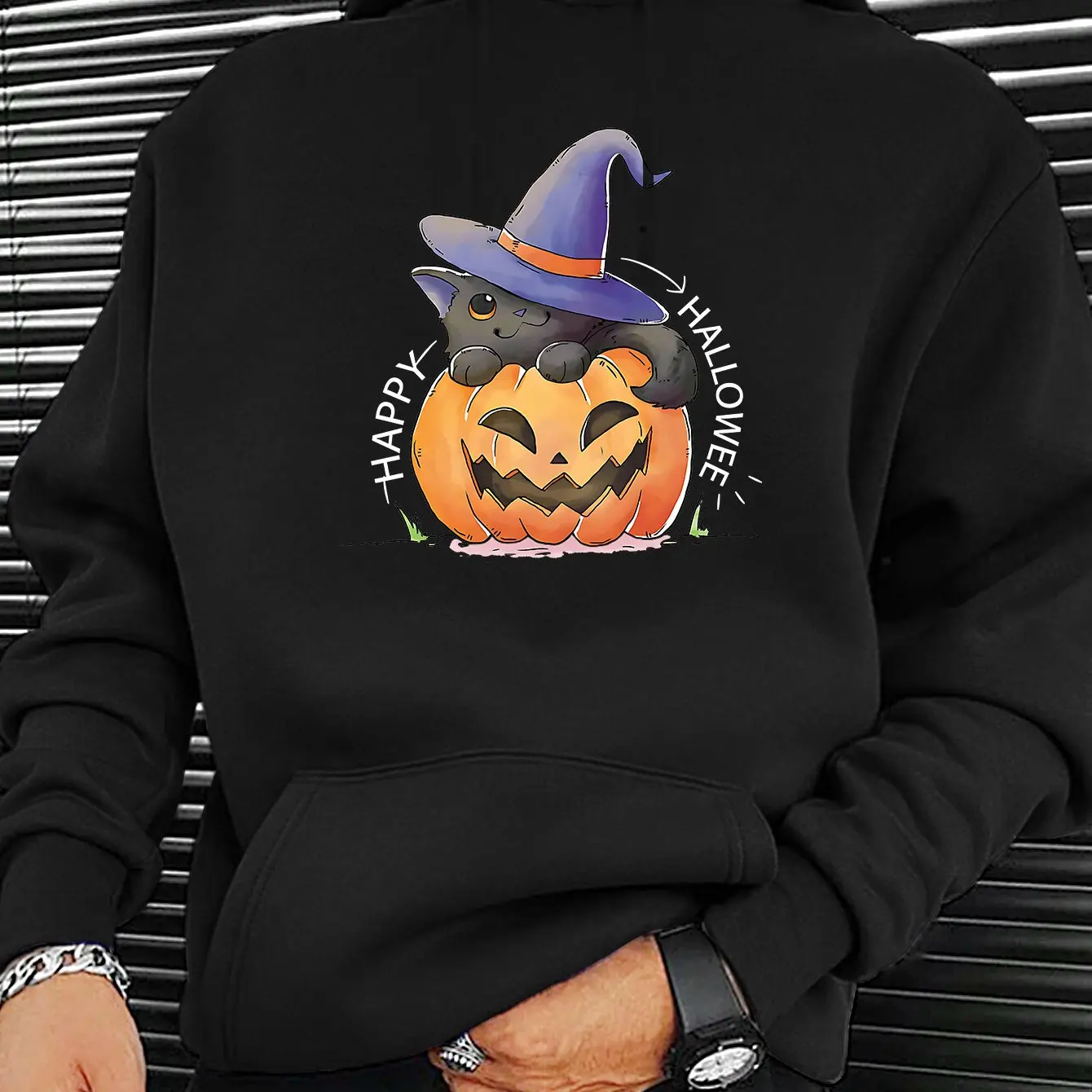 happy halloween hoodie black orange pumpkin print 2025 streetwear oversized pullover cat in witch hat design with silver stars
happy halloween hoodie black orange pumpkin print 2025 streetwear oversized pullover cat in witch hat design with silver stars