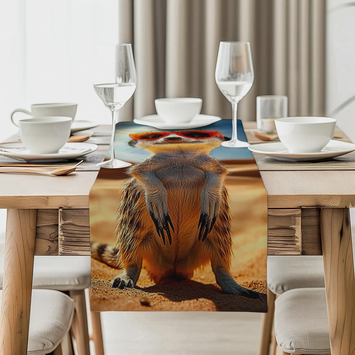 decoration table runner Meerkat Furry Chic Style Long cloth for home, kitchen,outdoors,garden,restaurants,banquet supplies.
decoration table runner Meerkat Furry Chic Style Long cloth for home, kitchen,outdoors,garden,restaurants,banquet supplies.