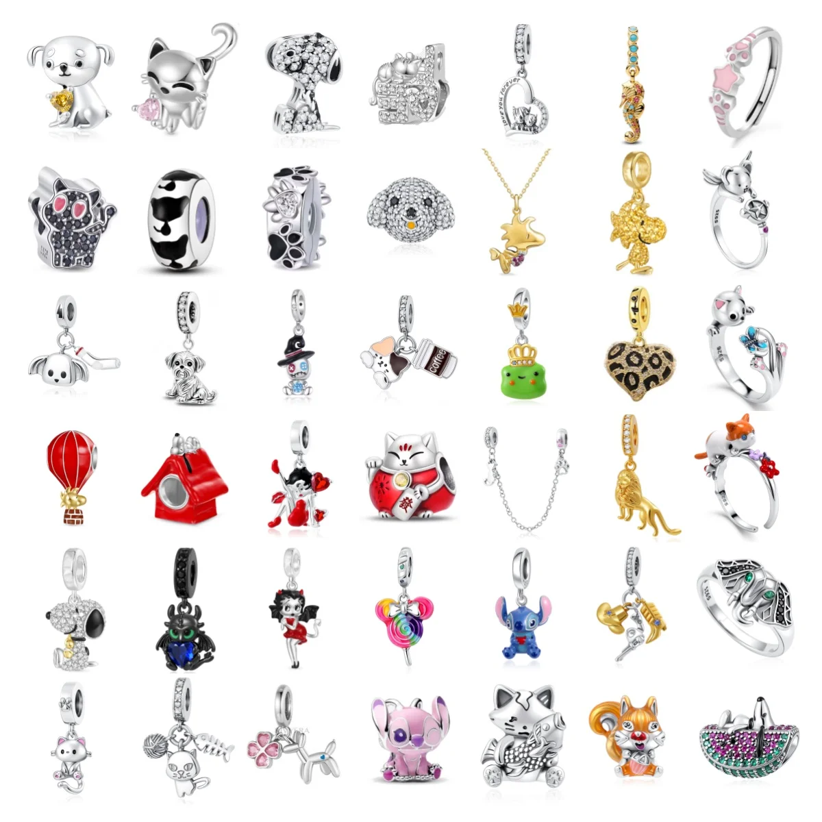 Новое серебро 925 пробы с леопардовым принтом, маленький кот, лягушка, кулон в виде животного, розовое кольцо в виде собачьей лапы, подходит для европейского браслета, изысканные ювелирные изделия своими руками
Новое серебро 925 пробы с леопардовым принтом, маленький кот, лягушка, кулон в виде животного, розовое кольцо в виде собачьей лапы, подходит для европейского браслета, изысканные ювелирные изделия своими руками