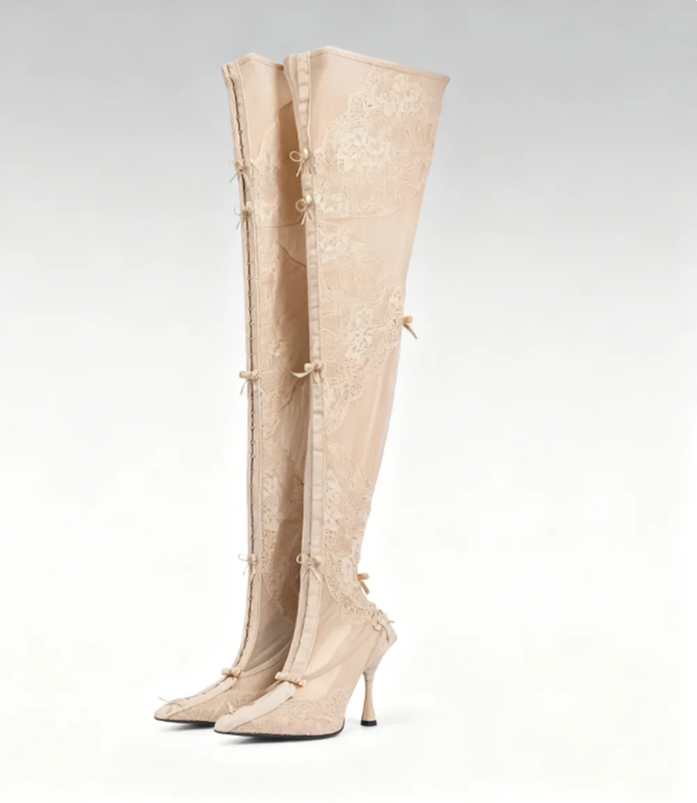 Сексуальные ботфорты цвета хаки с кружевом, бантом, прозрачными вставками, заостренным носком, на шпильке, в романтическом элегантном стиле, женские сапоги
Сексуальные ботфорты цвета хаки с кружевом, бантом, прозрачными вставками, заостренным носком, на шпильке, в романтическом элегантном стиле, женские сапоги