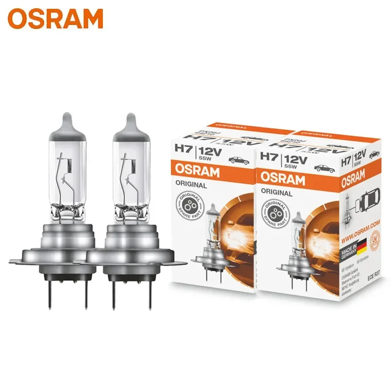 OSRAM Original H7 12V 55W Halogen Headlight Bulbs - 3200K, PX26d, High/Low Beam - Made in Germany (Pair)
OSRAM Original H7 12V 55W Halogen Headlight Bulbs - 3200K, PX26d, High/Low Beam - Made in Germany (Pair)