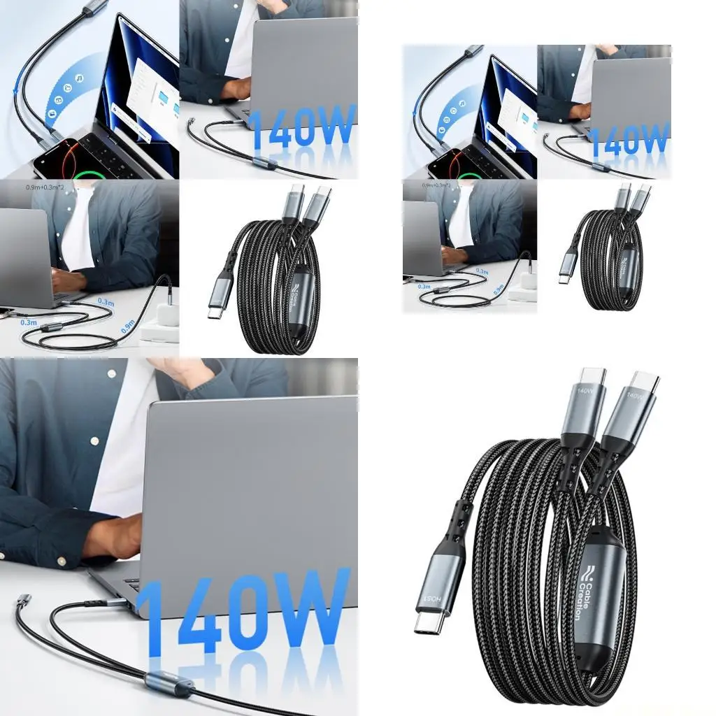E56B PD140W Fast Charging Cord USB C Cable 480Mbps Fast Speed Data Transfer Nylon Weaving 120cm for Type C Gadgets
E56B PD140W Fast Charging Cord USB C Cable 480Mbps Fast Speed Data Transfer Nylon Weaving 120cm for Type C Gadgets