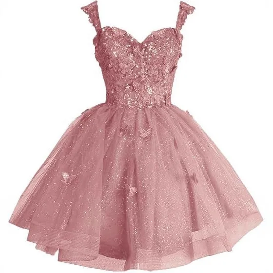 QMANSHA Custom Short Homecoming Dresses Spaghetti Sweetheart Sparkly Prom Gown 3D Butterfly Appliques Mini Formal Party Dress
QMANSHA Custom Short Homecoming Dresses Spaghetti Sweetheart Sparkly Prom Gown 3D Butterfly Appliques Mini Formal Party Dress