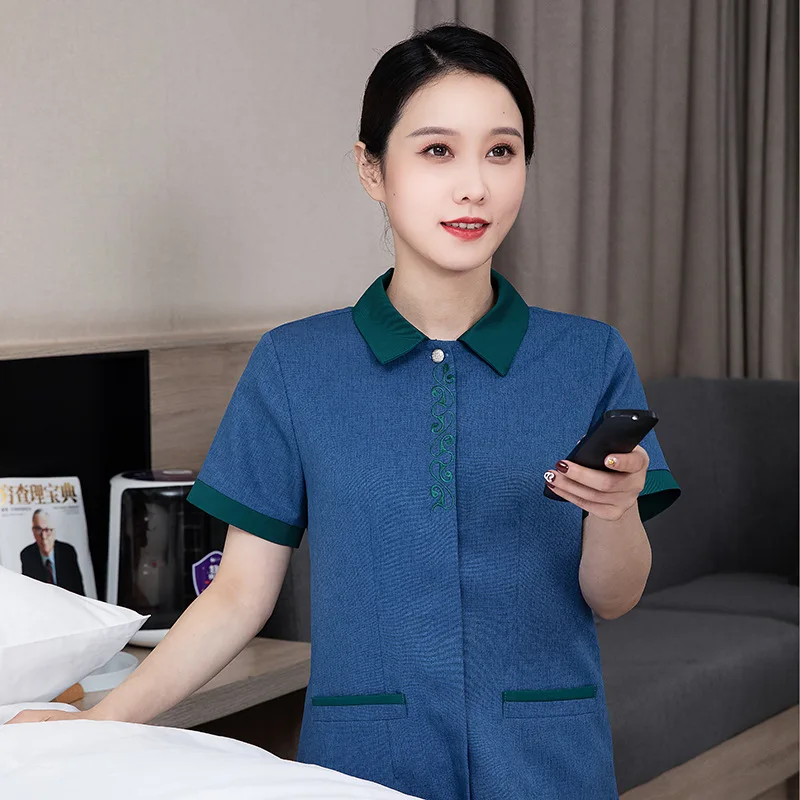 Cleaning Work Clothes Short Sleeve Summer Hotel Hotel Cleaner Clothing Aunt Half Sleeve Cleaning Service Uniform Women
Cleaning Work Clothes Short Sleeve Summer Hotel Hotel Cleaner Clothing Aunt Half Sleeve Cleaning Service Uniform Women