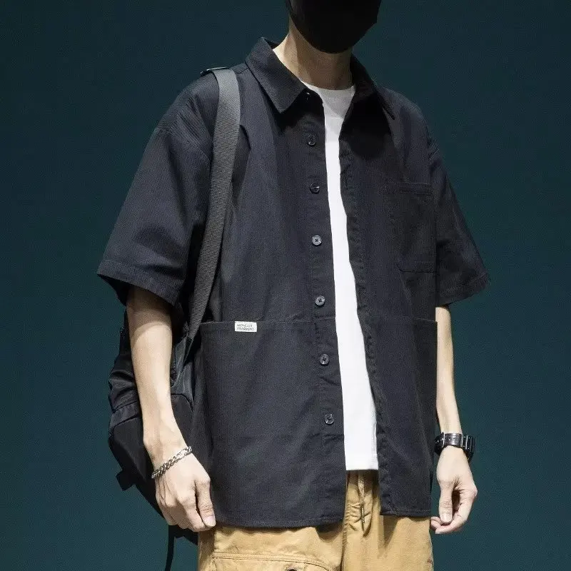 Retro Japanese Style Men's Short Sleeve Shirt Loose Fit Workwear Orange Top Polyester Material Button Detailing Regular Length
Retro Japanese Style Men's Short Sleeve Shirt Loose Fit Workwear Orange Top Polyester Material Button Detailing Regular Length
