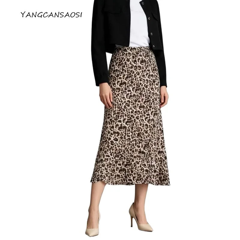 Women's Fashion Early Autumn Clothing 22MM Temperament Leopard Print 100% Natural Mulberry Silk Plain Satin Hip Hugging Skirt
Women's Fashion Early Autumn Clothing 22MM Temperament Leopard Print 100% Natural Mulberry Silk Plain Satin Hip Hugging Skirt