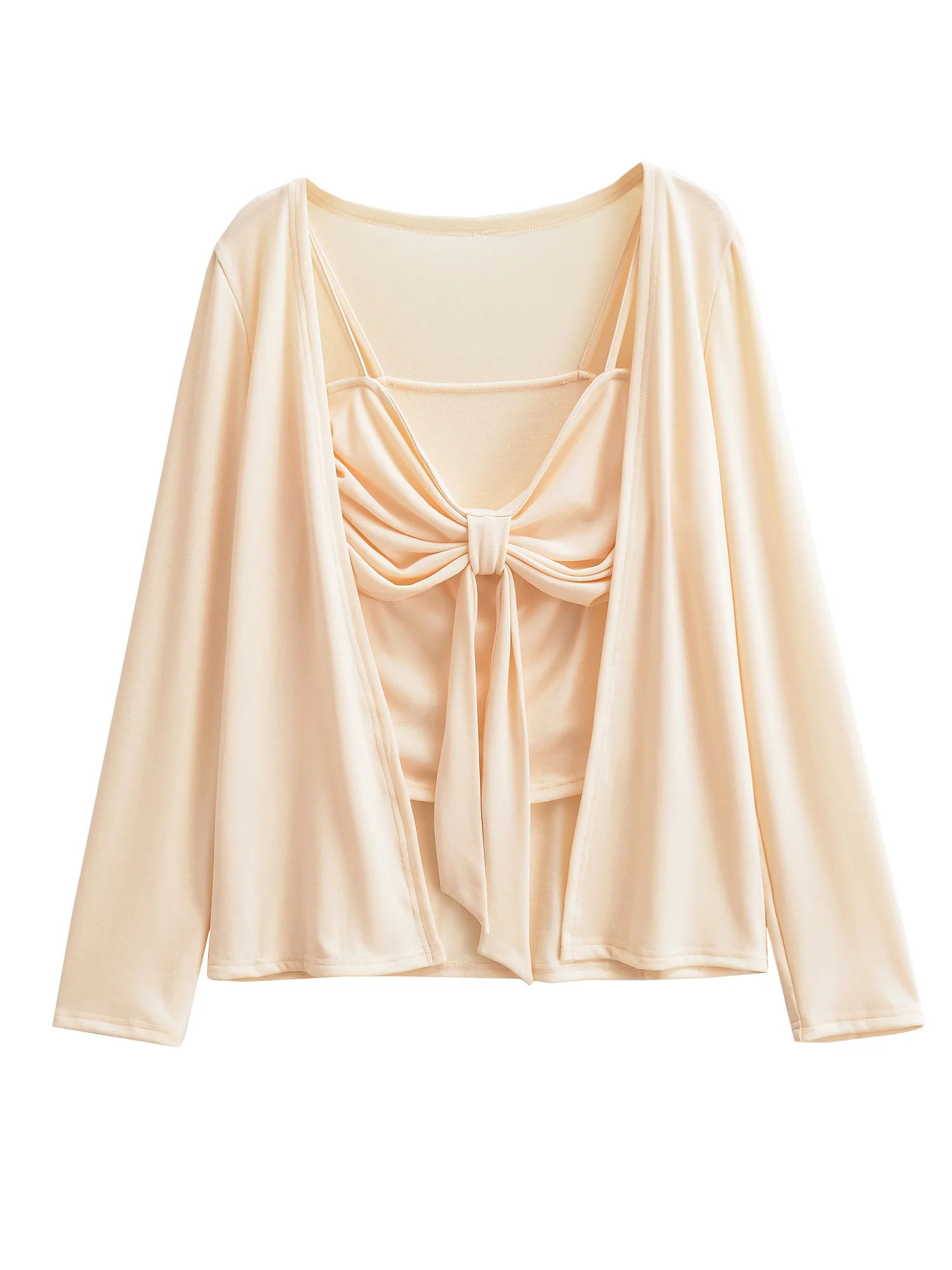 Pure Desire Sexy Waist Cinched Strapl Top with Long Sve Open Cardigan Outerwear Women's Design Slimming Two-Piece Set
Pure Desire Sexy Waist Cinched Strapl Top with Long Sve Open Cardigan Outerwear Women's Design Slimming Two-Piece Set