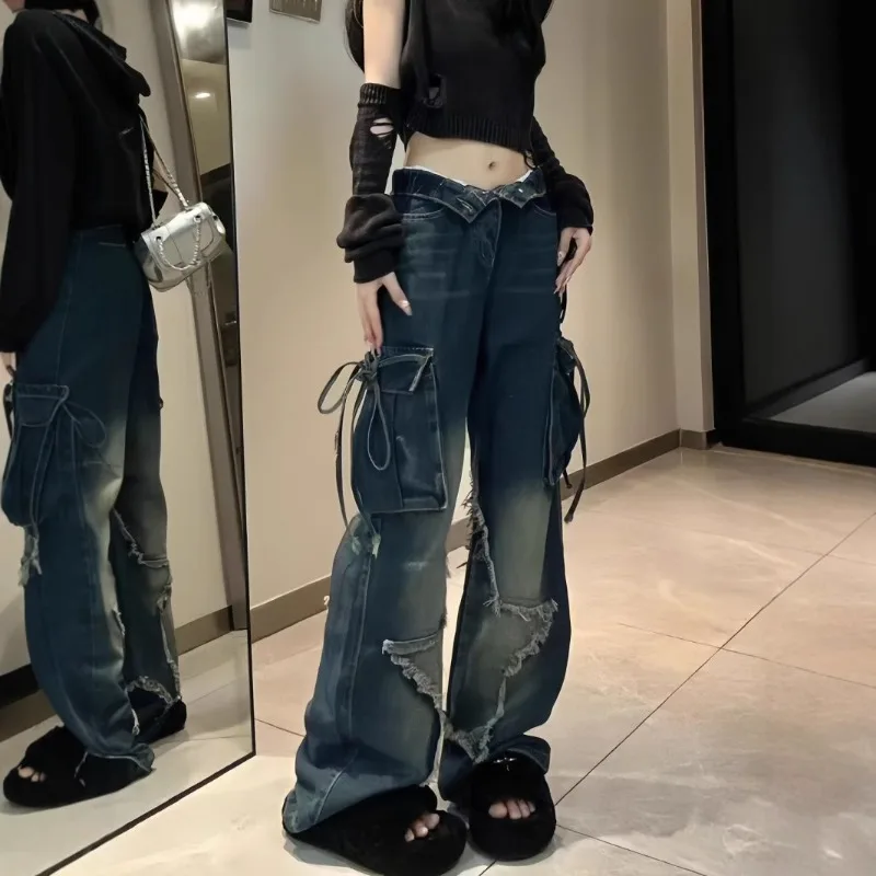 2025 New Vintage Women's Black Gothic Baggy Cargo Jeans Star Harajuku Y2K 90s Aesthetic Denim Trousers Emo 2000s Jean Pant Retro
2025 New Vintage Women's Black Gothic Baggy Cargo Jeans Star Harajuku Y2K 90s Aesthetic Denim Trousers Emo 2000s Jean Pant Retro