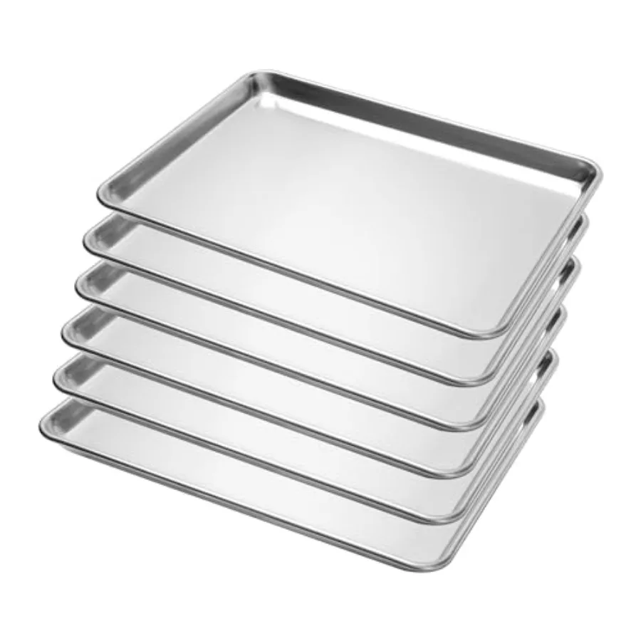 6 Pack Half Size Baking Sheet Pan Aluminum Commercial Pan for Oven Freezer Bakery Hotel Restaurant 13" × 18"
6 Pack Half Size Baking Sheet Pan Aluminum Commercial Pan for Oven Freezer Bakery Hotel Restaurant 13" × 18"