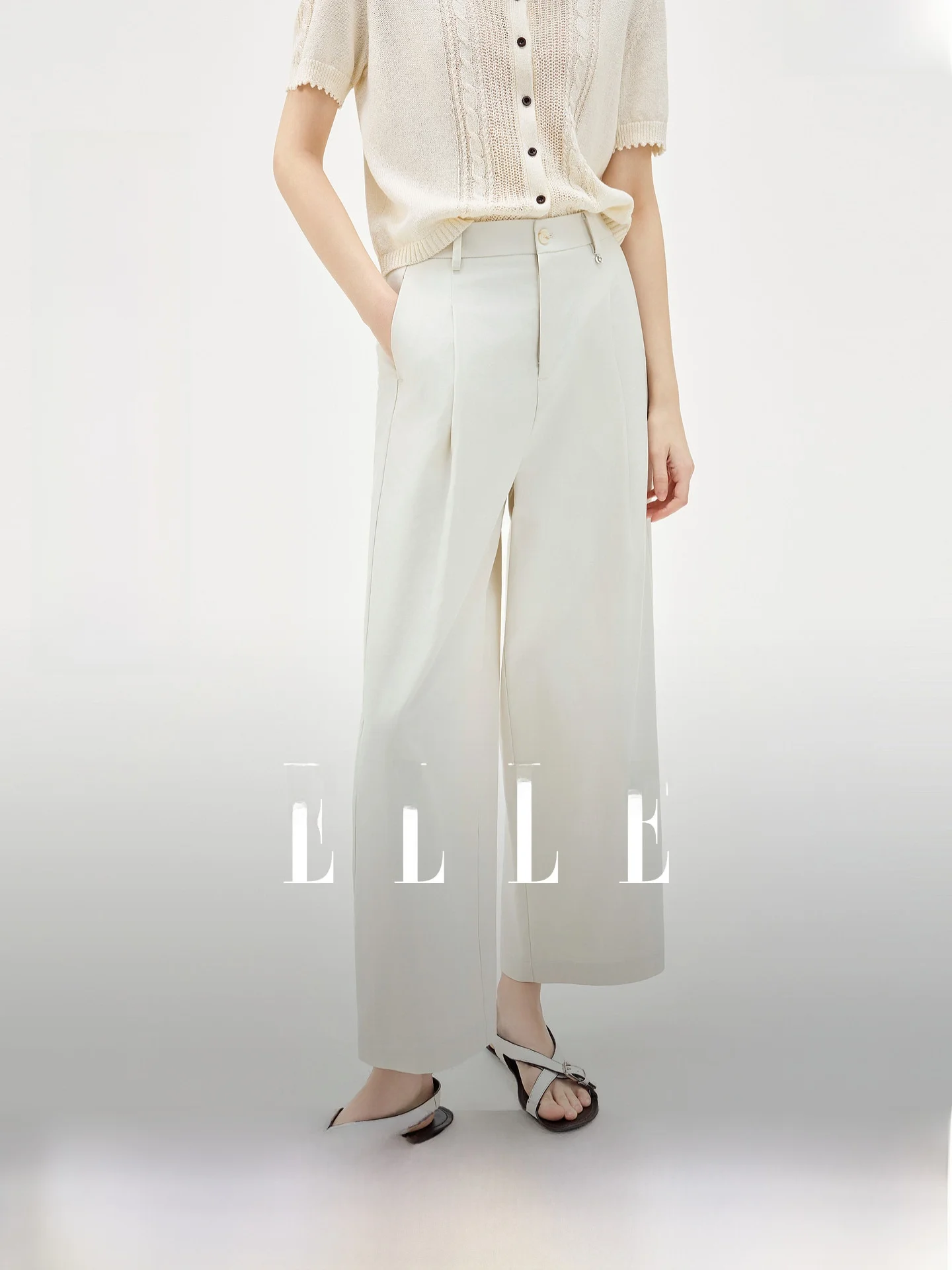 Elle Women's Loose Casual Pants High Waist Commute Style Cotton Blend Wide Leg Pants Nine Points Fashionable Summer New Arrival
Elle Women's Loose Casual Pants High Waist Commute Style Cotton Blend Wide Leg Pants Nine Points Fashionable Summer New Arrival