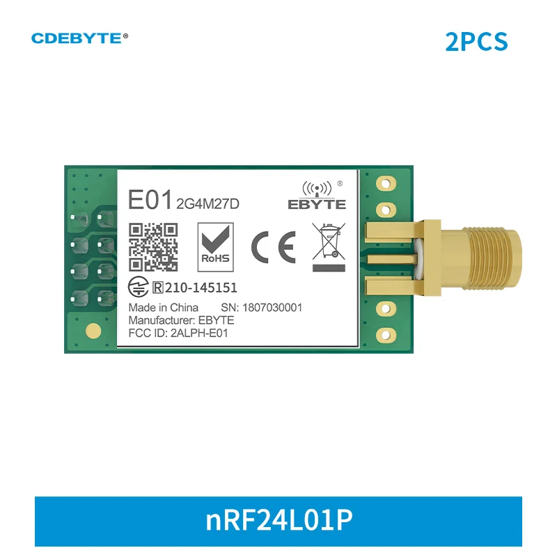 CDEBYTE E01-2G4M27D nRF24L01P 27 дБм nRF24L01 PA LNA дальний диапазон 2,4 ГГц SPI DIP модуль IoT
CDEBYTE E01-2G4M27D nRF24L01P 27 дБм nRF24L01 PA LNA дальний диапазон 2,4 ГГц SPI DIP модуль IoT