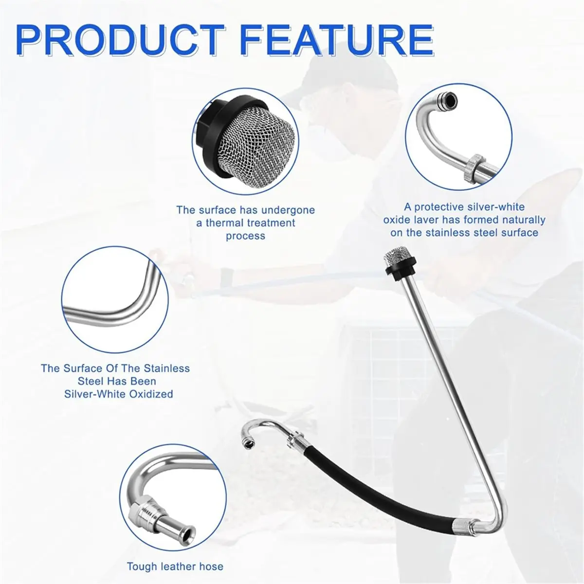 A95G Stainless Steel Suction Hose Fits for 390 395 490 495 595 and Tongshan T300 500 Airless Spraying Painting Machine
A95G Stainless Steel Suction Hose Fits for 390 395 490 495 595 and Tongshan T300 500 Airless Spraying Painting Machine