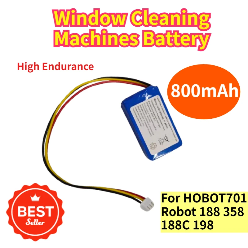 800mAh High Endurance Window Cleaning Machines Battery for HOBOT701 Robot 188 358 188C 198
800mAh High Endurance Window Cleaning Machines Battery for HOBOT701 Robot 188 358 188C 198