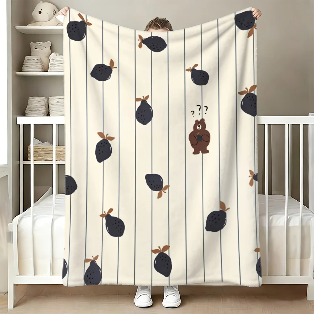Cute Cartoon Bear and Pods Nursery Throw Blanket for Baby Kids Cozy Bedding Decor Gift 150x200cm Soft Animal Pattern
Cute Cartoon Bear and Pods Nursery Throw Blanket for Baby Kids Cozy Bedding Decor Gift 150x200cm Soft Animal Pattern