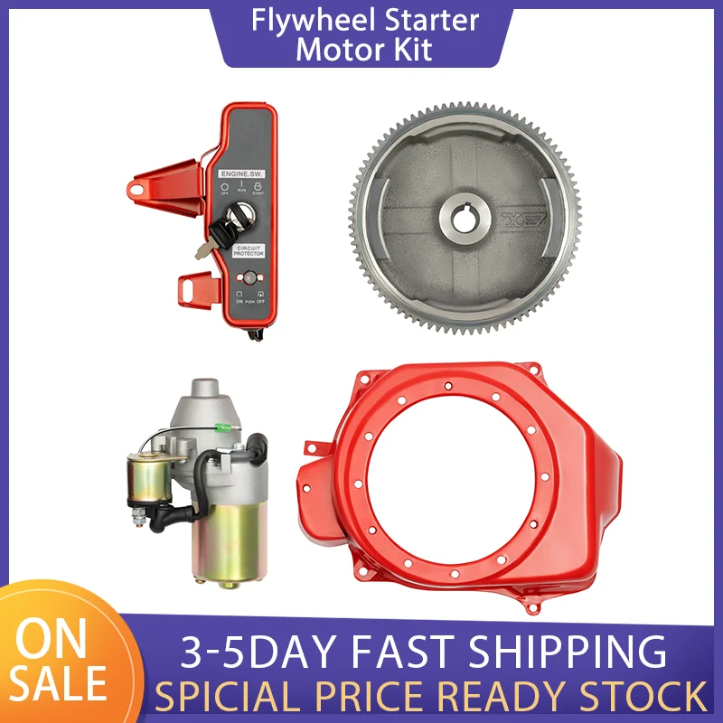 Flywheel Starter Motor Kit Electric Start Motor Ignition Kit Anti-Rust Electric Engin for Honda Gx160 5.5HP/Honda Gx200 6.5HP
Flywheel Starter Motor Kit Electric Start Motor Ignition Kit Anti-Rust Electric Engin for Honda Gx160 5.5HP/Honda Gx200 6.5HP