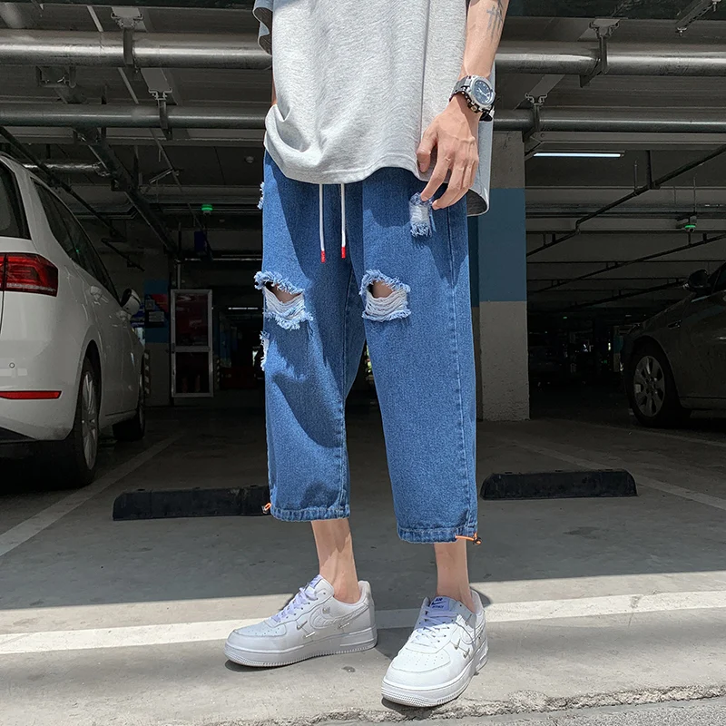 Men's Summer Outdoor Trend Ripped Sports Casual Jeans Are Fashionable Loose Comfortable and Breathable Cropped Jeans Pants
Men's Summer Outdoor Trend Ripped Sports Casual Jeans Are Fashionable Loose Comfortable and Breathable Cropped Jeans Pants
