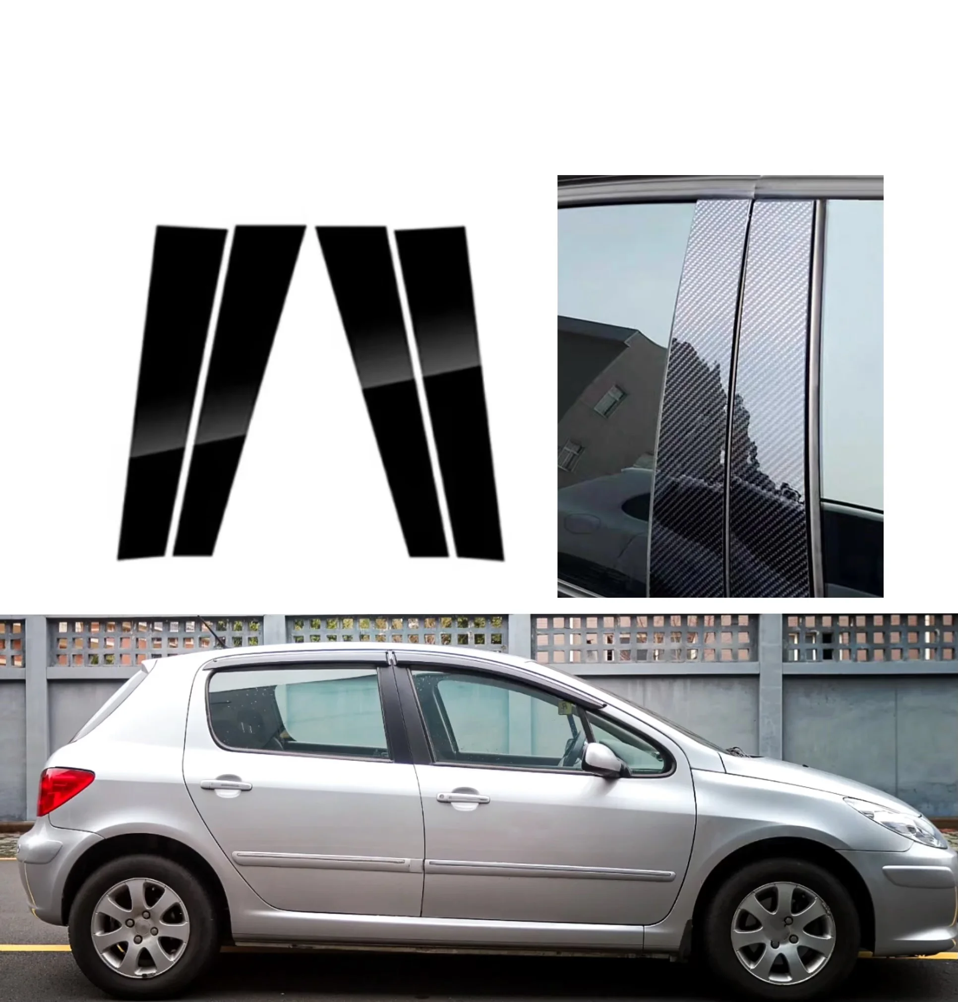 4PCS Glossy Black Carbon Pillar Post Fit For Peugeot 307 Hatchback/Sedan 2004-2013 Door Window Column BC Trim Sticker Cover
4PCS Glossy Black Carbon Pillar Post Fit For Peugeot 307 Hatchback/Sedan 2004-2013 Door Window Column BC Trim Sticker Cover
