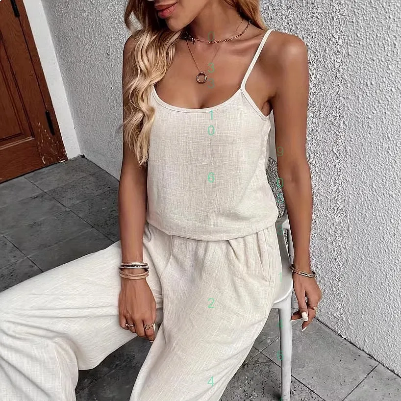 Spring Summer Women Sleeveless Vest Top Long Pants Casual Matching Sets Jumpsuit Playsuit Solid Color
Spring Summer Women Sleeveless Vest Top Long Pants Casual Matching Sets Jumpsuit Playsuit Solid Color