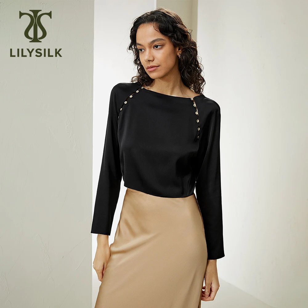 LILYSILK Women's Silk Blouse Ladies Cropped 100% Double Joe Elegant Pullover Top for Everyday Wear
LILYSILK Women's Silk Blouse Ladies Cropped 100% Double Joe Elegant Pullover Top for Everyday Wear