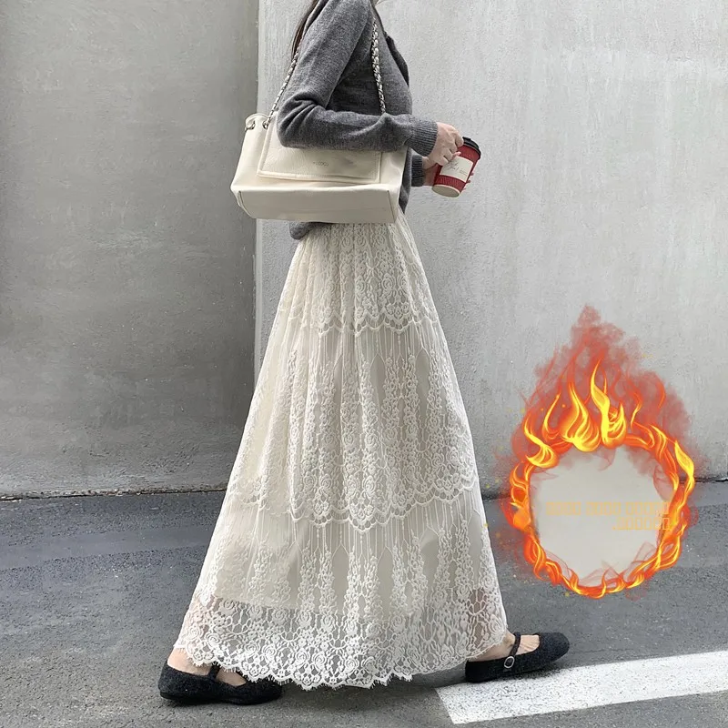 Retro Lace Me f Skirt Women's Base Layer Skirt High Waist Slimming Mid-Length Hollow out Hook Flower Ele Fairy Skirt
Retro Lace Me f Skirt Women's Base Layer Skirt High Waist Slimming Mid-Length Hollow out Hook Flower Ele Fairy Skirt