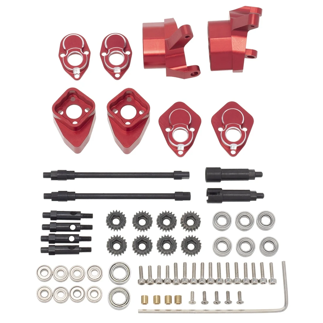Набор металлических передних и задних осей портала для Axial SCX24 JLU C10 Deadbolt 1/24 обновленные модели радиоуправляемых гусеничных автомобилей, 1