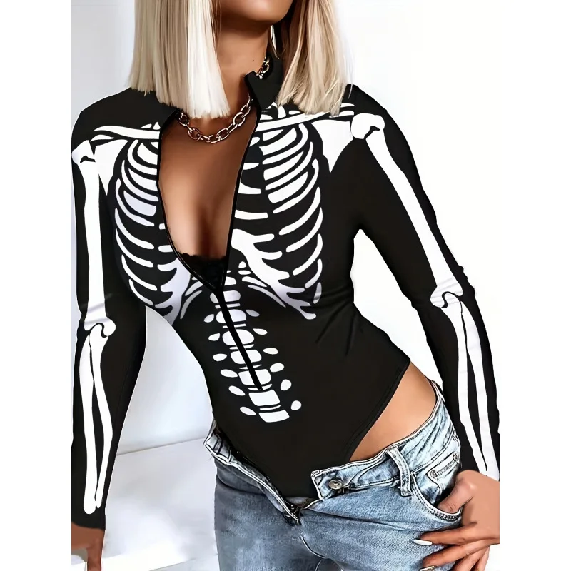 Halloween Printed Bodysuit Low Waist Short Sleeve Jumpsuit Women's Fashion Spring Collection Quick Delivery Cross-Border
Halloween Printed Bodysuit Low Waist Short Sleeve Jumpsuit Women's Fashion Spring Collection Quick Delivery Cross-Border