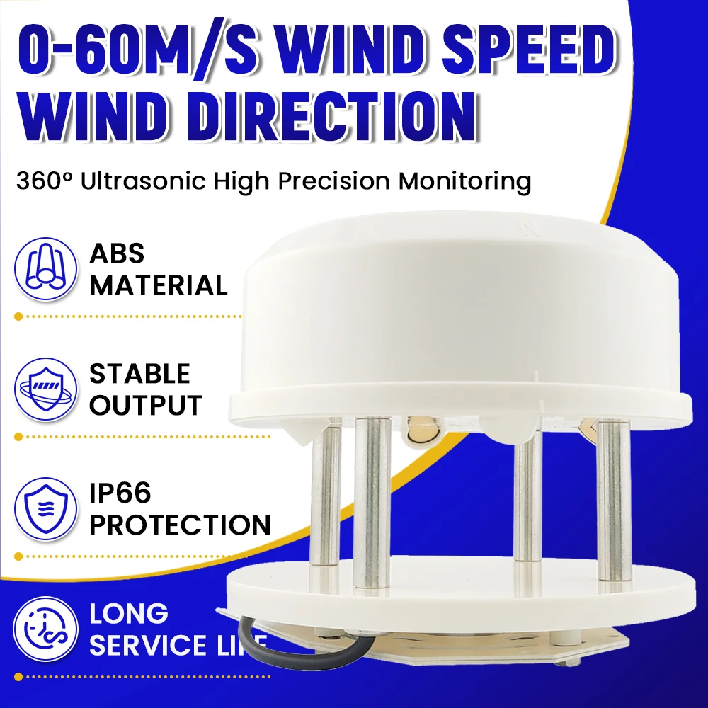 0~60m/s Ultrasonic Wind Speed Wind Direction Sensor Module with 7 Inch Display 360° Integrated Weather Station Transmitter
0~60m/s Ultrasonic Wind Speed Wind Direction Sensor Module with 7 Inch Display 360° Integrated Weather Station Transmitter