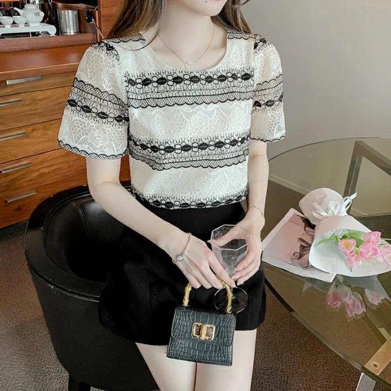 Short Sleeve Woman Tops Lace T Shirt for Women Tee Yk2 Korean Reviews Clothes Elegant Y2k Vintage Harajuku Fashion Japanese Kpop
Short Sleeve Woman Tops Lace T Shirt for Women Tee Yk2 Korean Reviews Clothes Elegant Y2k Vintage Harajuku Fashion Japanese Kpop