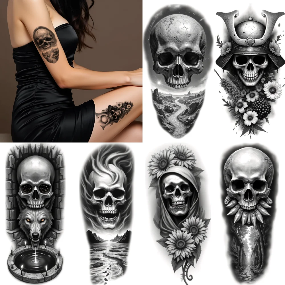 3pcs Temporary Tattoo Realistic Temporary Tattoos Samurai Helmet Clown Collar Skull Skull For Adults Arms Women
3pcs Temporary Tattoo Realistic Temporary Tattoos Samurai Helmet Clown Collar Skull Skull For Adults Arms Women