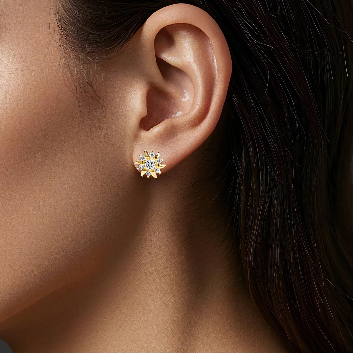 Sunflower 14K Gold Stud Earrings for Women Moissanite Diamond Lovely Sunshine Au585 Gold Girls Jewelry GRA Certified Original
Sunflower 14K Gold Stud Earrings for Women Moissanite Diamond Lovely Sunshine Au585 Gold Girls Jewelry GRA Certified Original