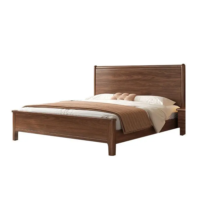 North American black walnut, solid wood, bedroom furniture, modern minimalism, log queen bed, double bed
North American black walnut, solid wood, bedroom furniture, modern minimalism, log queen bed, double bed