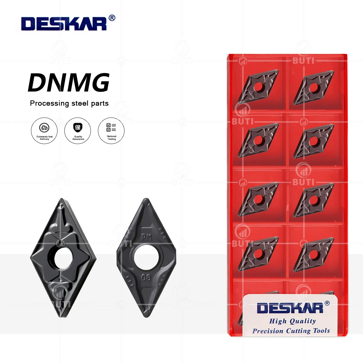 DESKAR DNMG150404 DNMG150408-TM DNMG150608-PM LF9118 100% Original CNC Lathe Cutte Carbide Inserts For Steel Parts Outer Circle
DESKAR DNMG150404 DNMG150408-TM DNMG150608-PM LF9118 100% Original CNC Lathe Cutte Carbide Inserts For Steel Parts Outer Circle