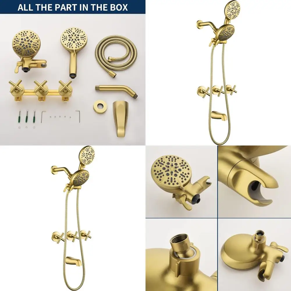 Complete Tub and Shower Faucet Set with Brushed Gold Finish
Complete Tub and Shower Faucet Set with Brushed Gold Finish