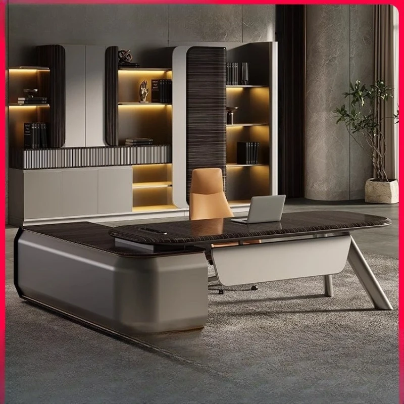 Desk boss table light luxury high sense simple modern office leader desk president table paint with light
Desk boss table light luxury high sense simple modern office leader desk president table paint with light