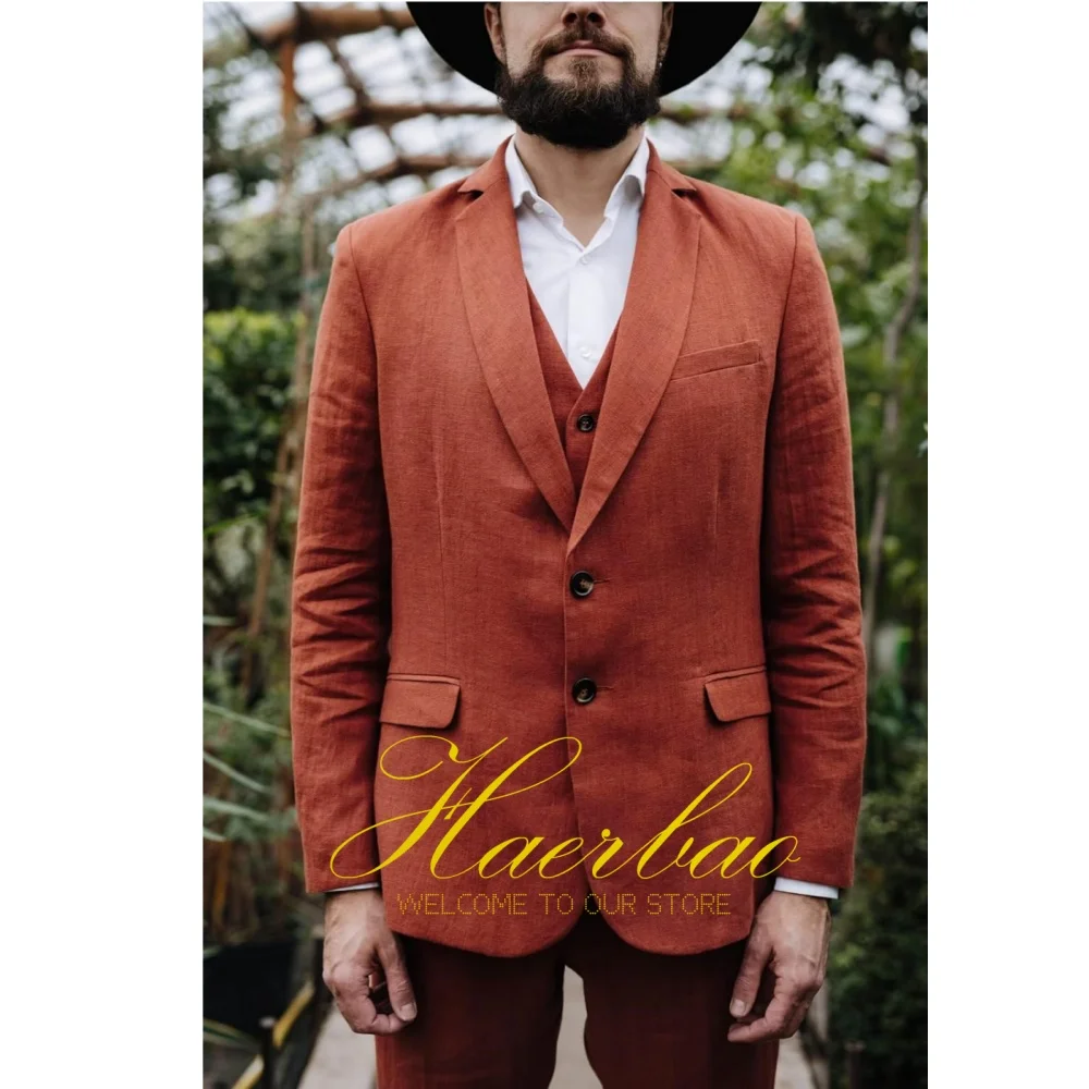 Linen Men's Suit 3 Piece Set Slim Fit Jacket Vest Pants Business Men Suit Set Formal Wedding Prom Tuxedo
Linen Men's Suit 3 Piece Set Slim Fit Jacket Vest Pants Business Men Suit Set Formal Wedding Prom Tuxedo