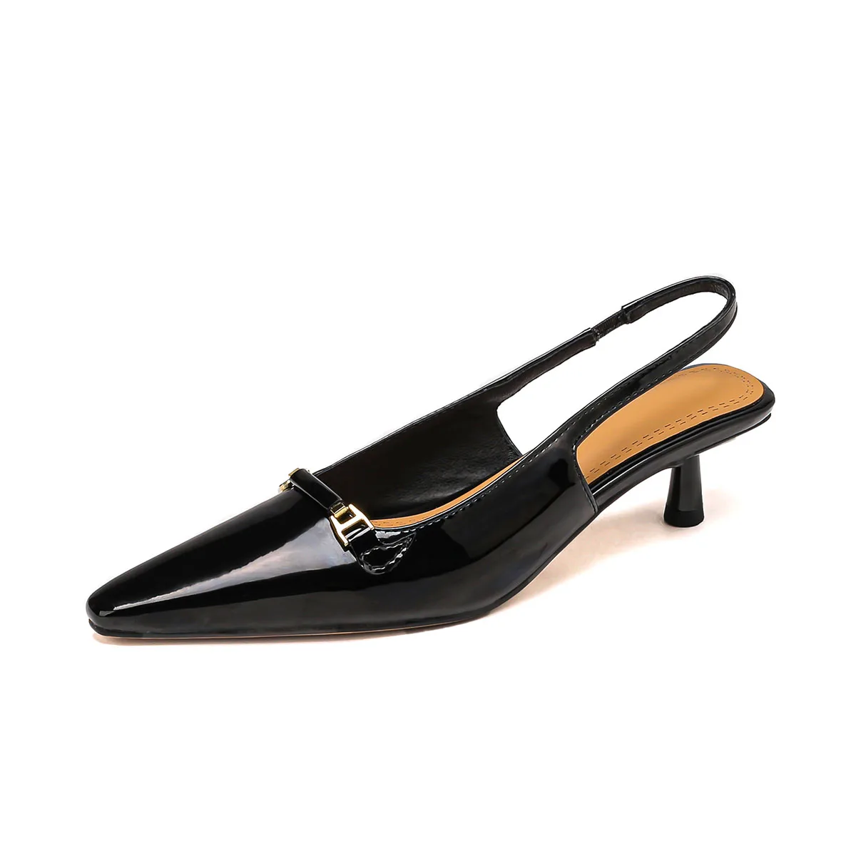 Arden Furtado Summer Sheep patent leather Pointed-toe Stilettos heels sling back shoes Metal buckle Office lady Modern Sandals
Arden Furtado Summer Sheep patent leather Pointed-toe Stilettos heels sling back shoes Metal buckle Office lady Modern Sandals
