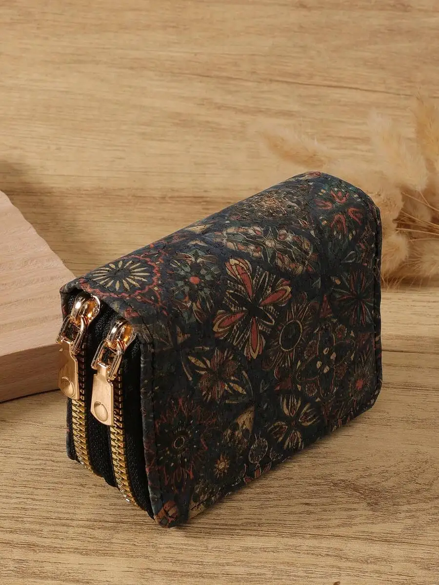 Double Zipper Vintage Floral Print Coin Wallet Card Holder Small Organizer For Women
Double Zipper Vintage Floral Print Coin Wallet Card Holder Small Organizer For Women
