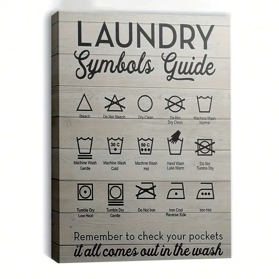 Laundry Symbols Guide Poster Canvas Wall Art For Laundry Room Bathroom Kitchen Decor
Laundry Symbols Guide Poster Canvas Wall Art For Laundry Room Bathroom Kitchen Decor