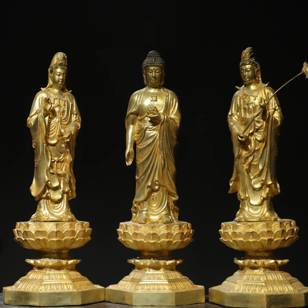 18"Tibetan Temple Collection Old Bronze Gilded Cinnabar Mud gold Three Sages Shakyamuni Guanyin Buddha Backlight Worship Hall
18"Tibetan Temple Collection Old Bronze Gilded Cinnabar Mud gold Three Sages Shakyamuni Guanyin Buddha Backlight Worship Hall