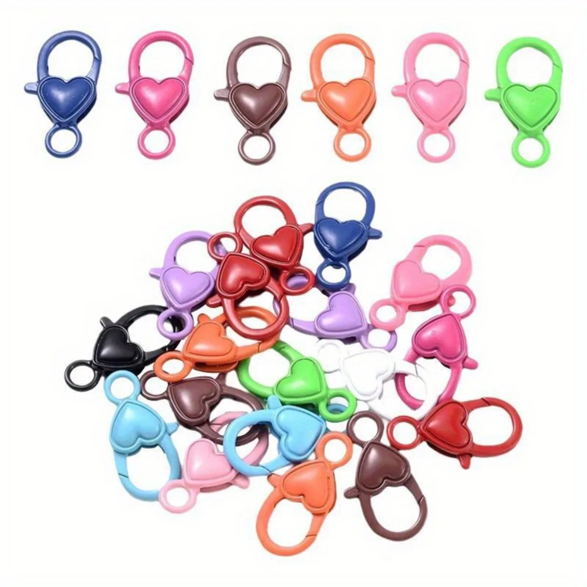 20/40/100pcs 22x5mm Colorful Heart Lobster Clasp for DIY Jewelry Making Findings for Keychain Neckalce Bracelet Supplies
20/40/100pcs 22x5mm Colorful Heart Lobster Clasp for DIY Jewelry Making Findings for Keychain Neckalce Bracelet Supplies