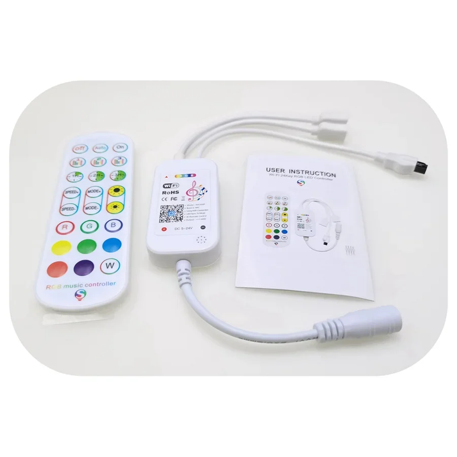 RGB Controller DC5-24V WiFi Remote Control for SMD5050 2835 Alexa Google Home Compatible for Home Bedroom Living Room Decor
RGB Controller DC5-24V WiFi Remote Control for SMD5050 2835 Alexa Google Home Compatible for Home Bedroom Living Room Decor