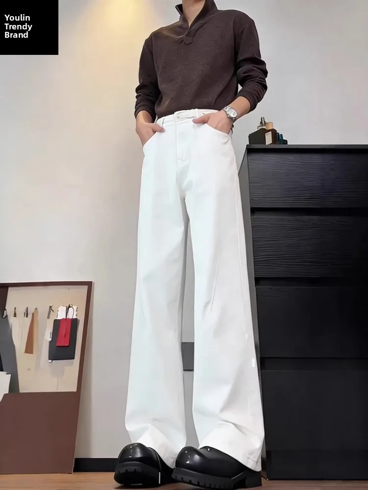 White American Retro Flared Jeans Men's Tall Extended Straight Cleanfit Wide Leg Pants High Waist Denim Casual Wear
White American Retro Flared Jeans Men's Tall Extended Straight Cleanfit Wide Leg Pants High Waist Denim Casual Wear