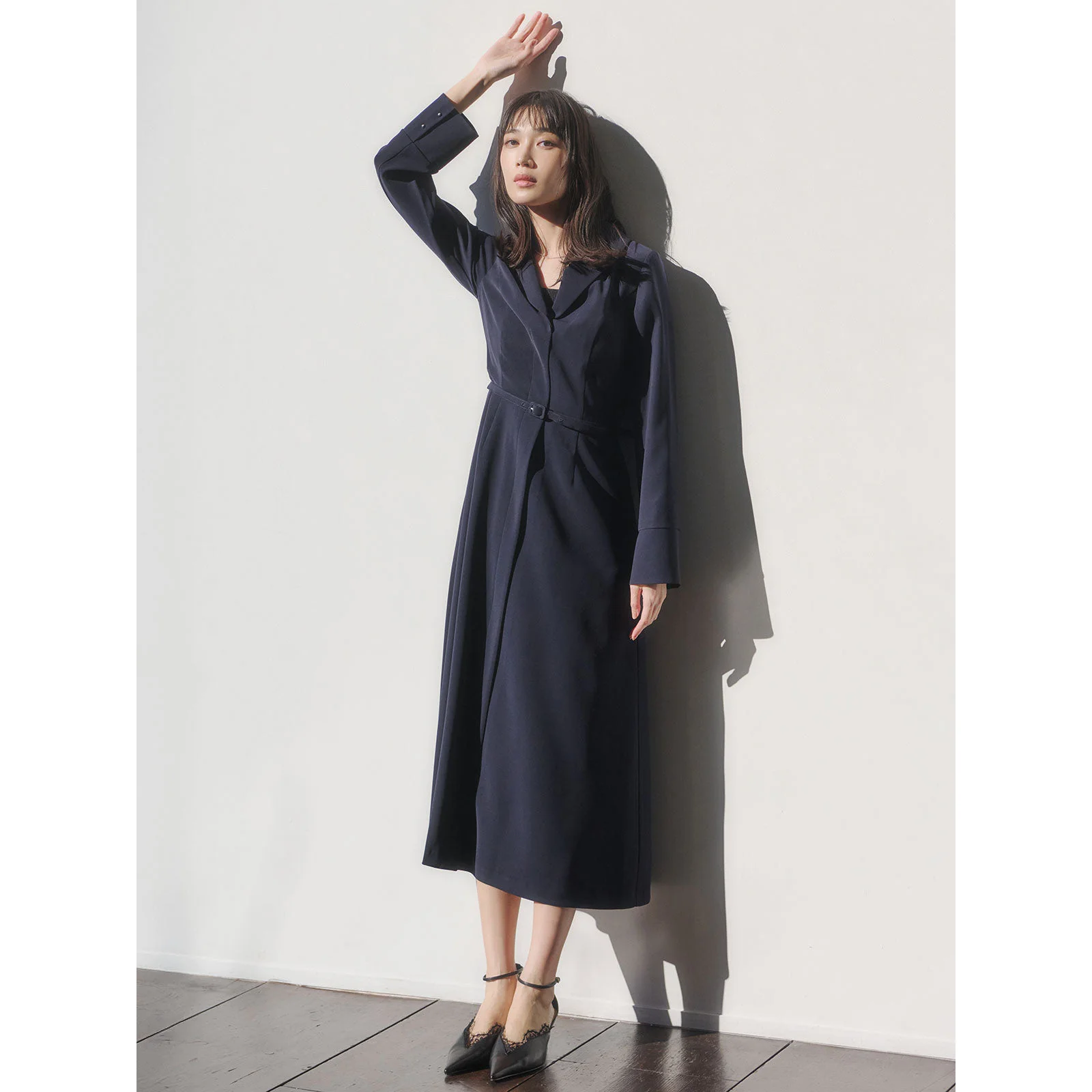 Elegant OL Shirt Dress V-Neck Long Sleeve 3D Tailoring Waist Belt Long Dress Commute Style Polyester Fiber Slim Fit Casual
Elegant OL Shirt Dress V-Neck Long Sleeve 3D Tailoring Waist Belt Long Dress Commute Style Polyester Fiber Slim Fit Casual