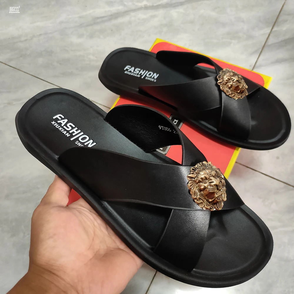 New style flip-flops for men Cowhide casual slippers brand designer leather beach shoes women's Plus size 46, 47, sandals women
New style flip-flops for men Cowhide casual slippers brand designer leather beach shoes women's Plus size 46, 47, sandals women
